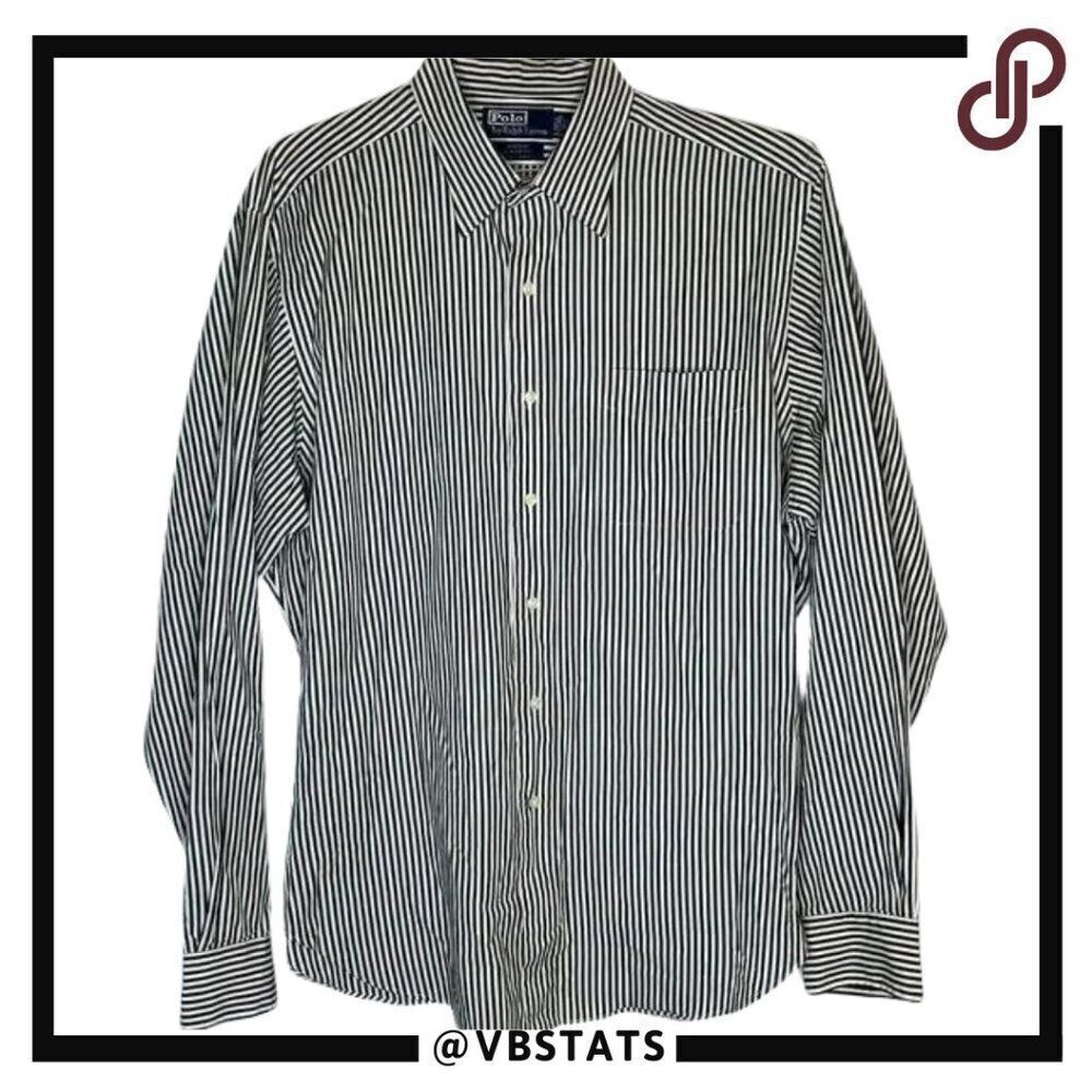 XL Hart Schaffner Marx Blue-White Plaid LS Dress Shirt